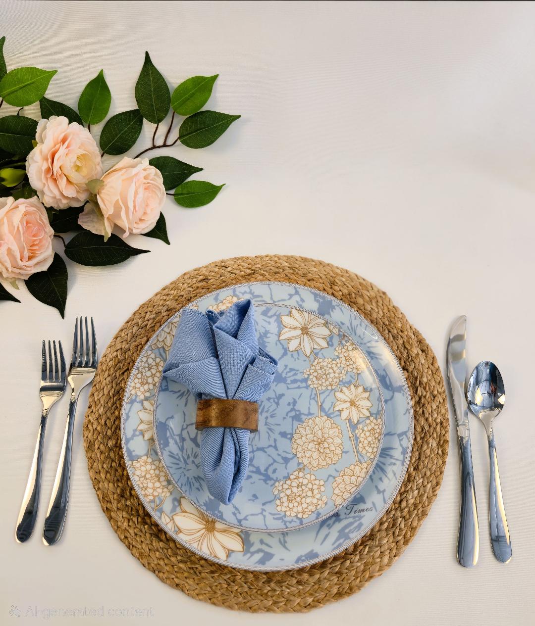 Blue Cream Floral